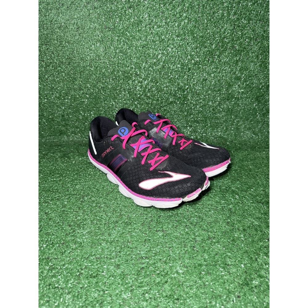 Brooks Womens Size 10 Pure Connect 4 Black Pink Running Shoes Comfort Sneakers - Picture 2 of 9